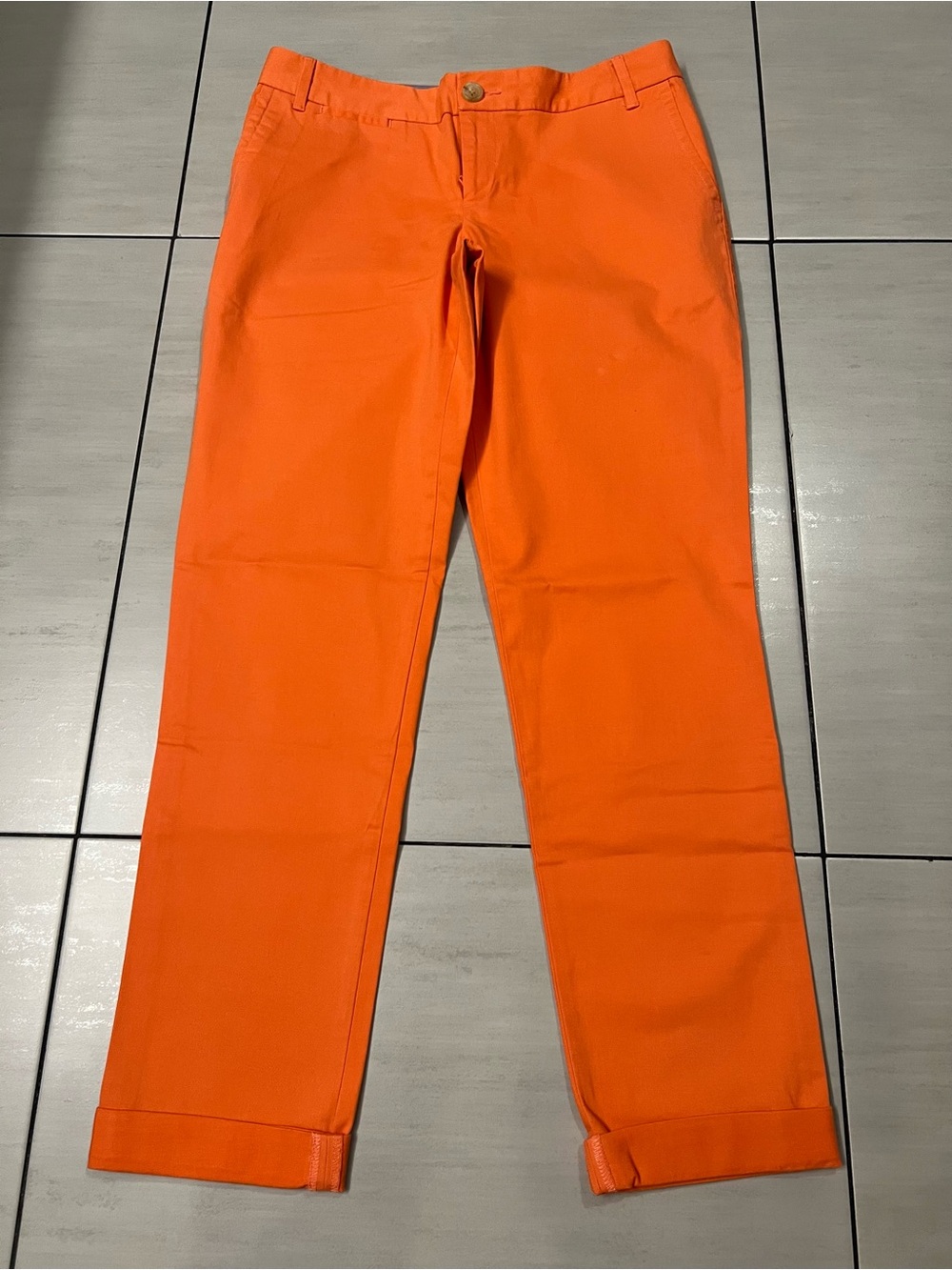 NWOT Banana Republic Ryan Fit Straight Leg Ankle Pants Vibrant Orange Size 2